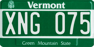 VT license plate XNG075
