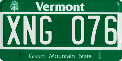 VT license plate XNG076