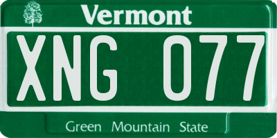 VT license plate XNG077