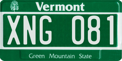 VT license plate XNG081