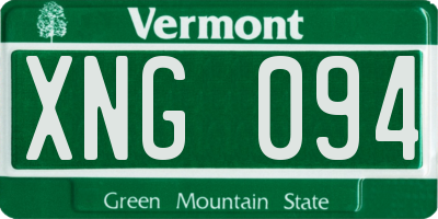 VT license plate XNG094