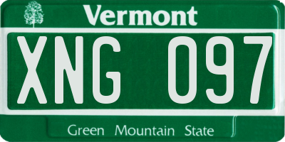 VT license plate XNG097