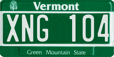 VT license plate XNG104
