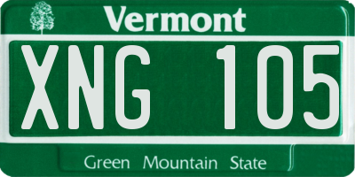 VT license plate XNG105