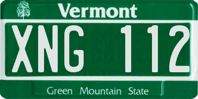 VT license plate XNG112