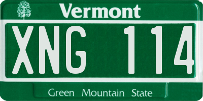 VT license plate XNG114