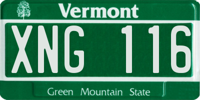VT license plate XNG116