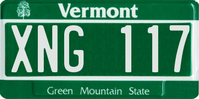 VT license plate XNG117