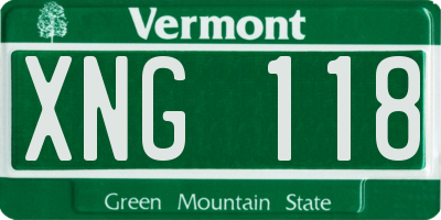 VT license plate XNG118