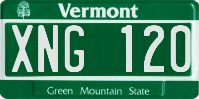 VT license plate XNG120