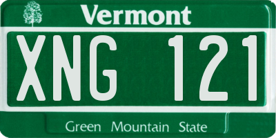 VT license plate XNG121