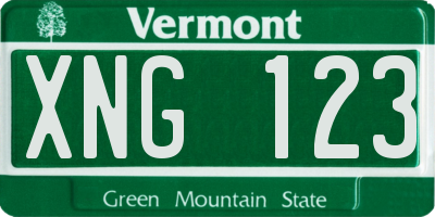 VT license plate XNG123