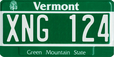 VT license plate XNG124