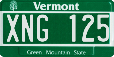 VT license plate XNG125