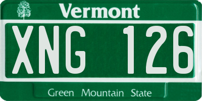 VT license plate XNG126