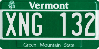 VT license plate XNG132