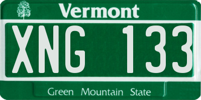 VT license plate XNG133