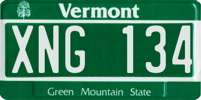 VT license plate XNG134