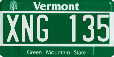 VT license plate XNG135