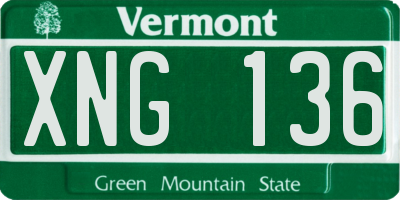 VT license plate XNG136
