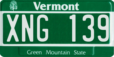 VT license plate XNG139