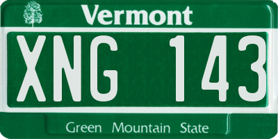 VT license plate XNG143