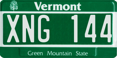 VT license plate XNG144