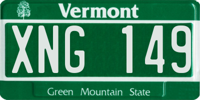 VT license plate XNG149