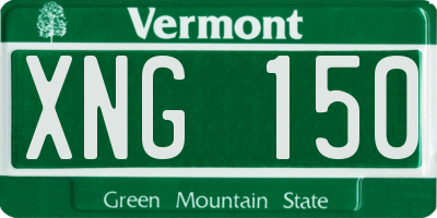 VT license plate XNG150