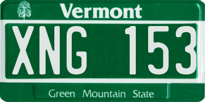 VT license plate XNG153