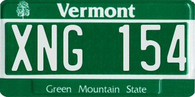 VT license plate XNG154
