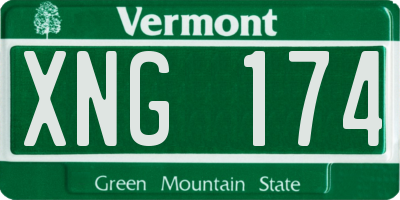 VT license plate XNG174
