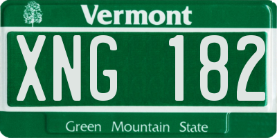 VT license plate XNG182