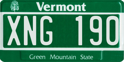 VT license plate XNG190