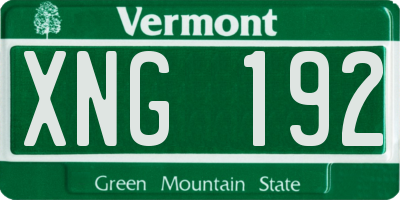 VT license plate XNG192