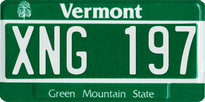 VT license plate XNG197
