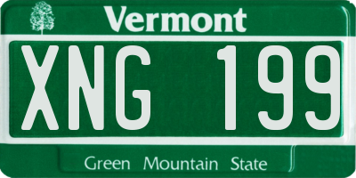 VT license plate XNG199