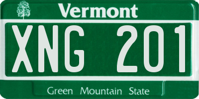 VT license plate XNG201