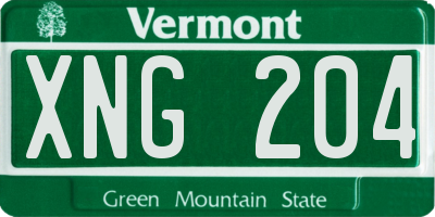 VT license plate XNG204