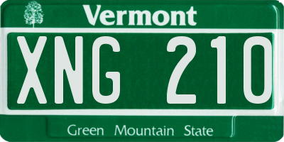 VT license plate XNG210
