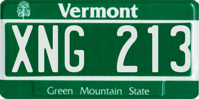 VT license plate XNG213