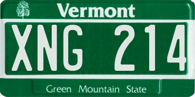 VT license plate XNG214