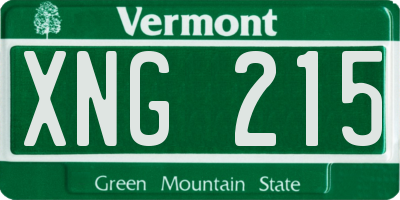 VT license plate XNG215