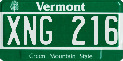 VT license plate XNG216