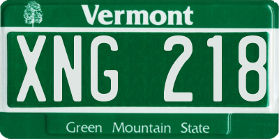 VT license plate XNG218