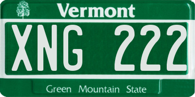 VT license plate XNG222