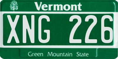 VT license plate XNG226