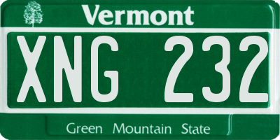 VT license plate XNG232