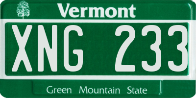 VT license plate XNG233