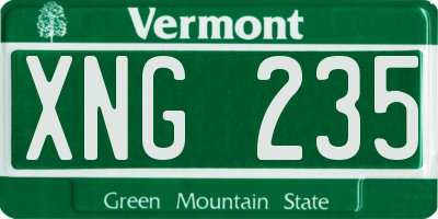 VT license plate XNG235